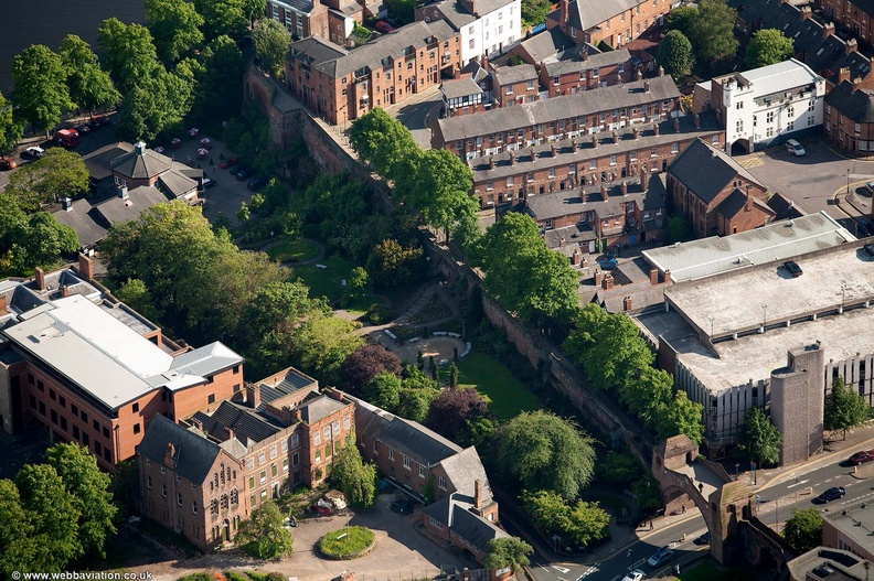 Chester city walls from the air