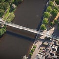 Queen's Park Suspension Bridge Chester from the air