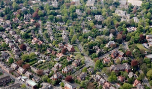  leafy suburbs of   Altrincham   from the air
