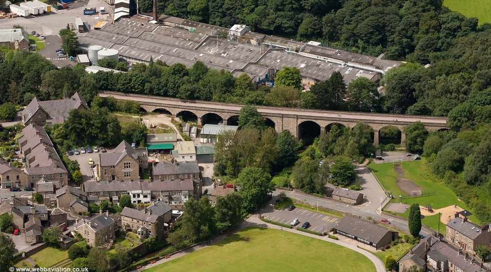 Bollington Viaduct Cheshire  from the air