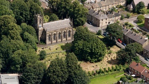 St John the Baptist's Church, Bollington from the air