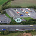  Burtonwood services, motorway service station on the M62  aerial photograph