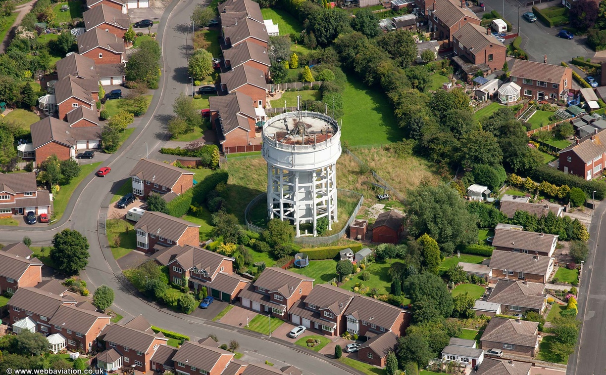 Congleton water tower from the air | aerial photographs of Great