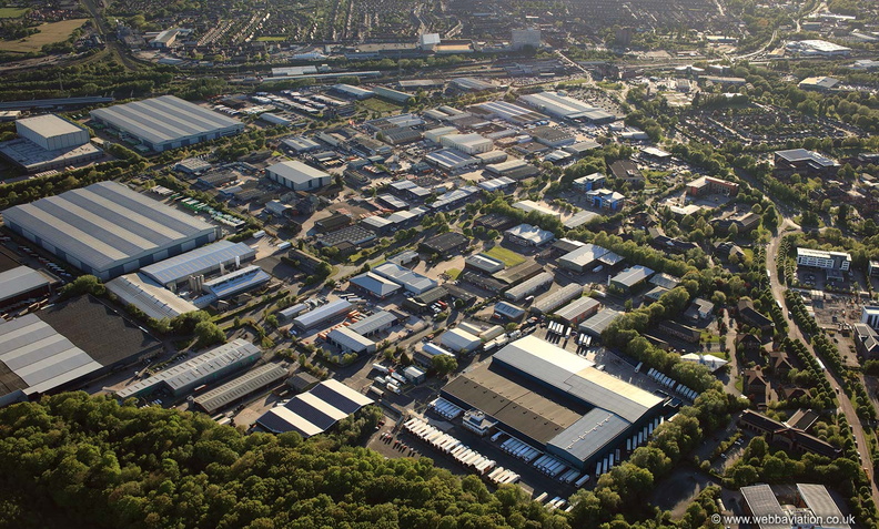 Crewe Gates Industrial Estate from the air