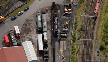 Crewe Heritage Centre railway museum  from the air