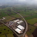 end of the M56 motorway  aerial photo 