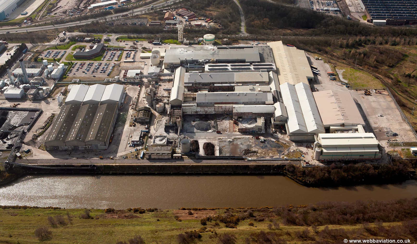 Bridgewater Paper mill  North Road Ellesmere Port from the air