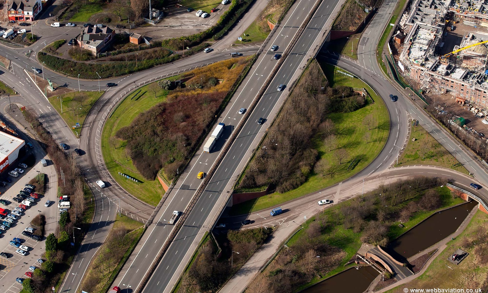M53 Motorway at  Ellesmere Port from the air