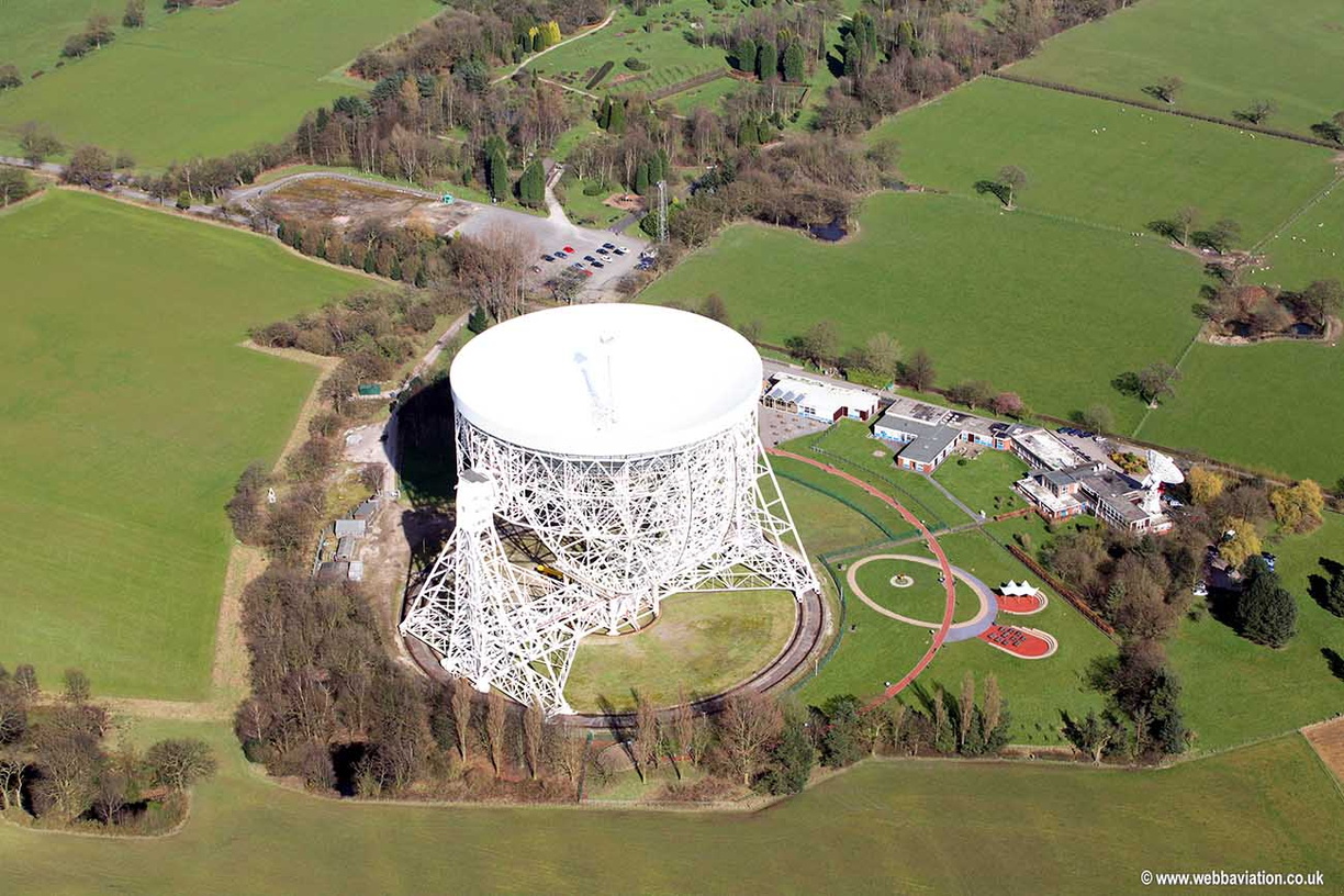  Lovell Radio Telescope and the Jodrell Bank Observatory  Cheshire aerial photograph
