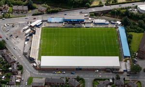 Moss Rose  football stadium  home of Macclesfield Town  from the air