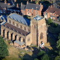 St Oswald's Church, Malpas Cheshire from the air