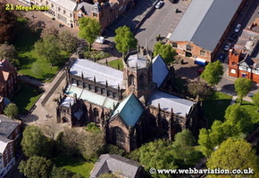 St Mary's Church Nantwich Cheshire aerial photograph