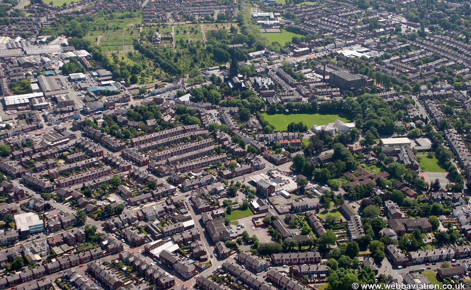 Cale Green  Stockport  from the air