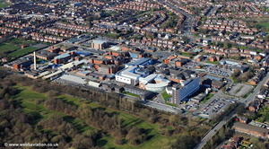 Stepping Hill Hospital  Stockport aerial photograph