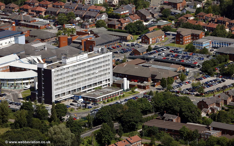 Stepping Hill Hospital Stockport aerial photograph