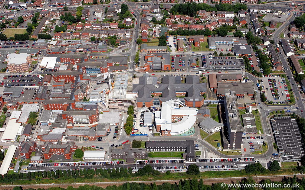 Stepping Hill Hospital Stockport aerial photograph