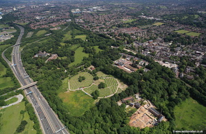 Cheadle Stockport Cheshire aerial photograph