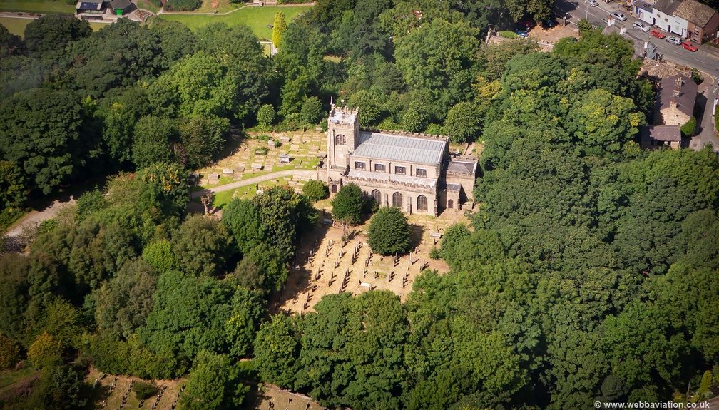 St Mary's Church, Disley ,Stockport SK12  from the air