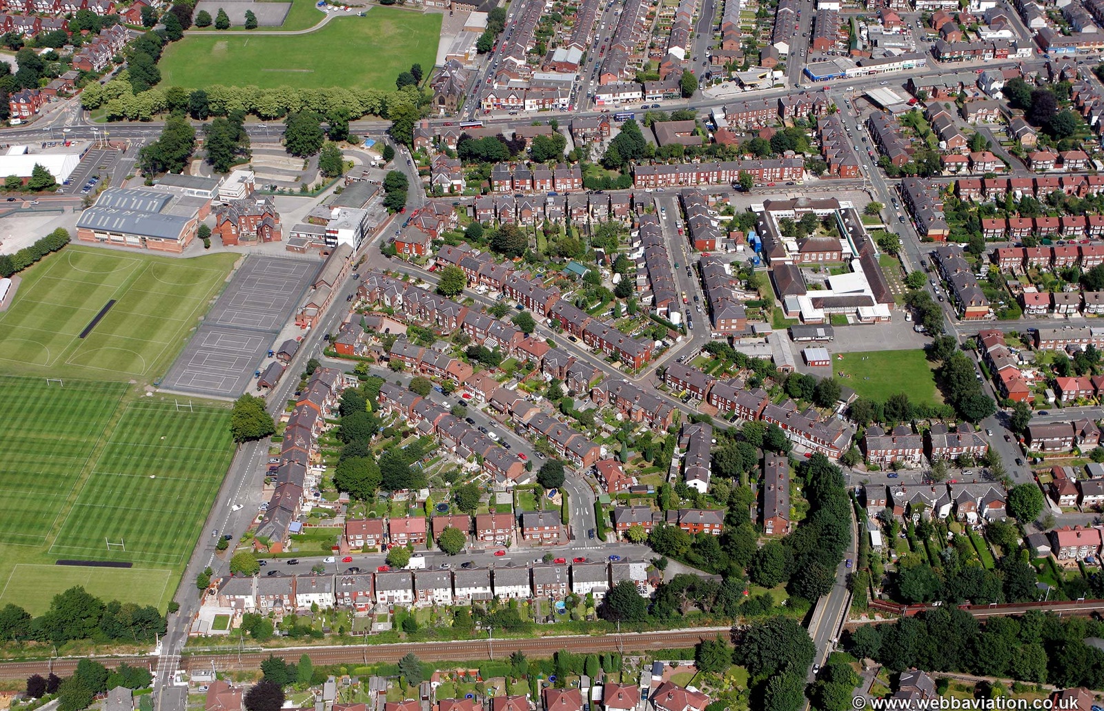 Great Moor Stockport from the air