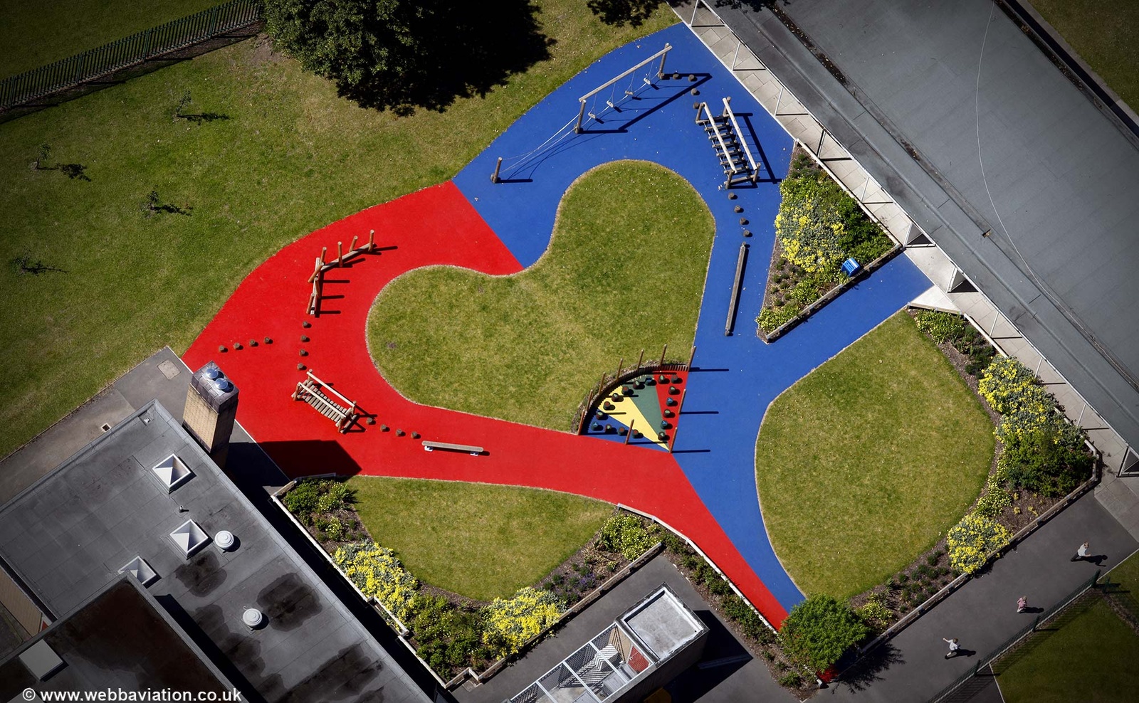 Heart shaped garden from the air