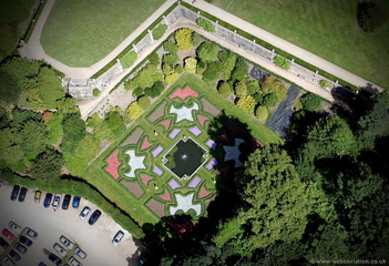 Dutch Garden at Lyme Park  from the air