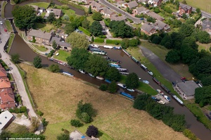 Top Lock Marina on the Peak Forest Canal Marple from the air
