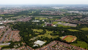 Woodbank Memorial Park  Stockport  from the air