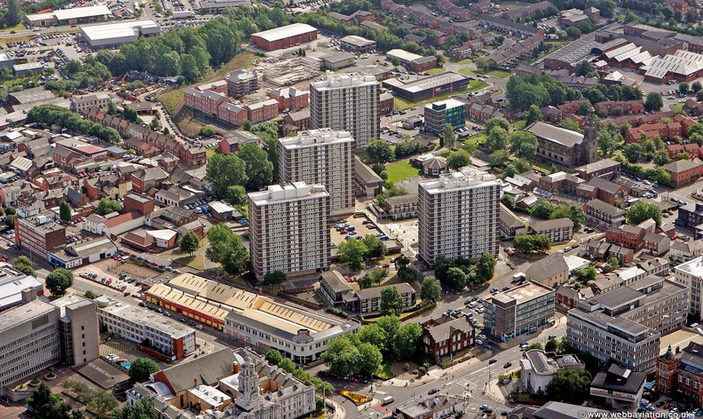 Mottram Street Redevelopment Area Stockport  Cheshire from the air