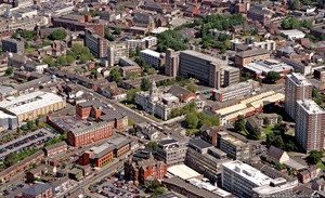 Wellington Rd South Stockport  from the air