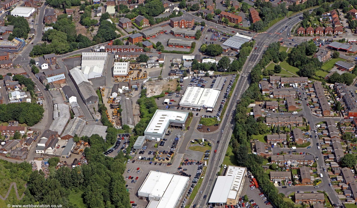 St Marys Way Stockport  from the air