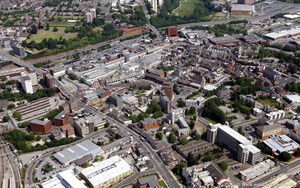 Stockport  town centre from the air