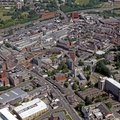 Stockport town centre looking along Wellington Road South  from the air