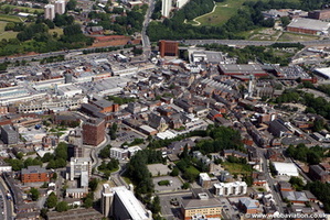 Stockport town centre aerial photograph