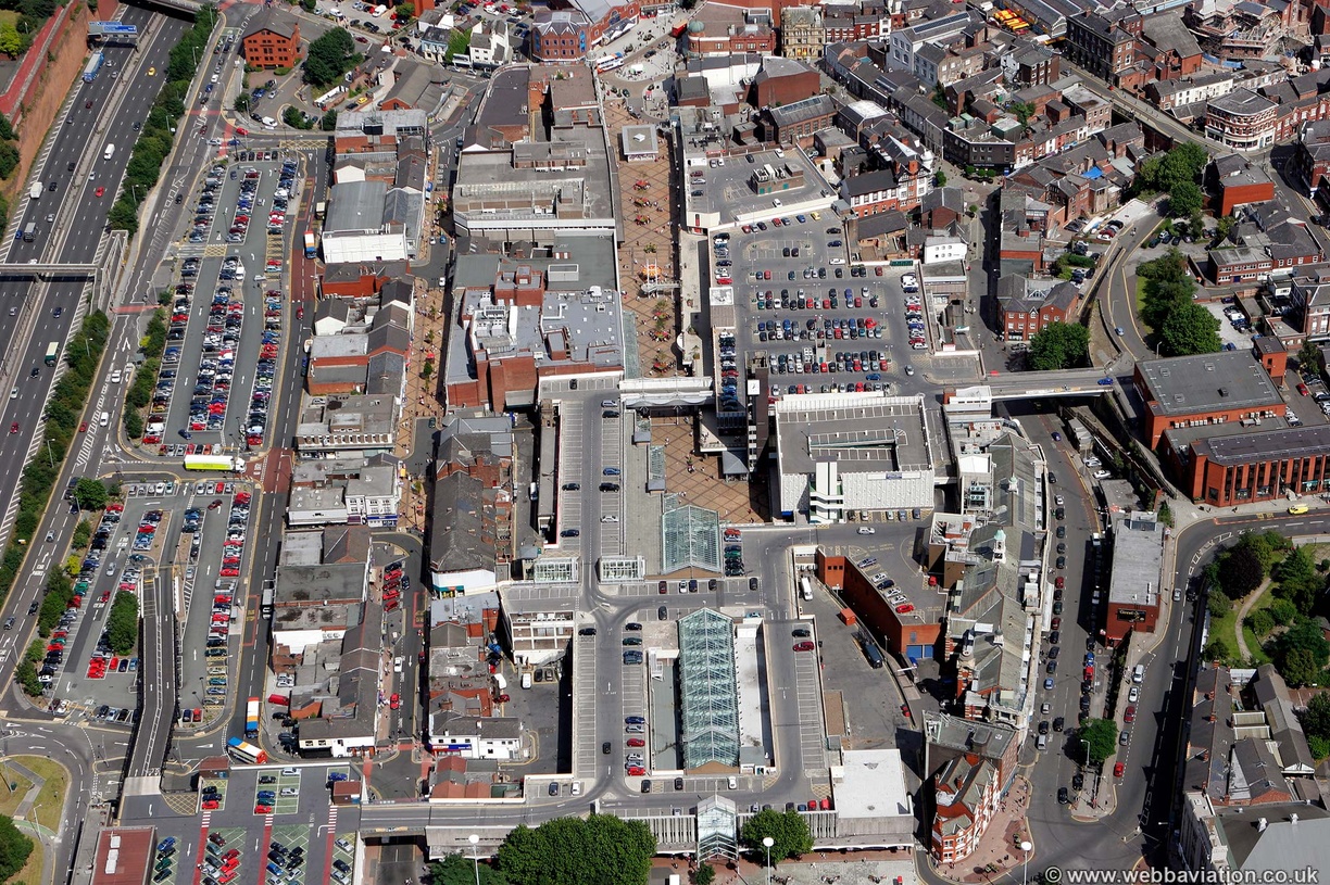 Merseyway Shopping Centre  Stockport  from the air