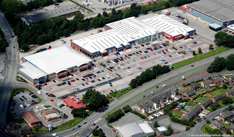 Junction Nine Retail Park Winwick Rd Warrington from the air