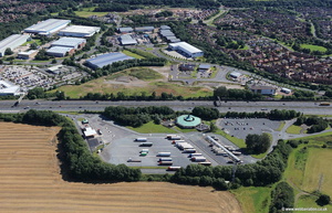 Burtonwood Services M62   aerial photograph