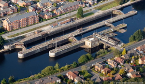 Latchford Locks on the Manchester Ship Canal from the air