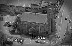 St James Church, Warrington from the air