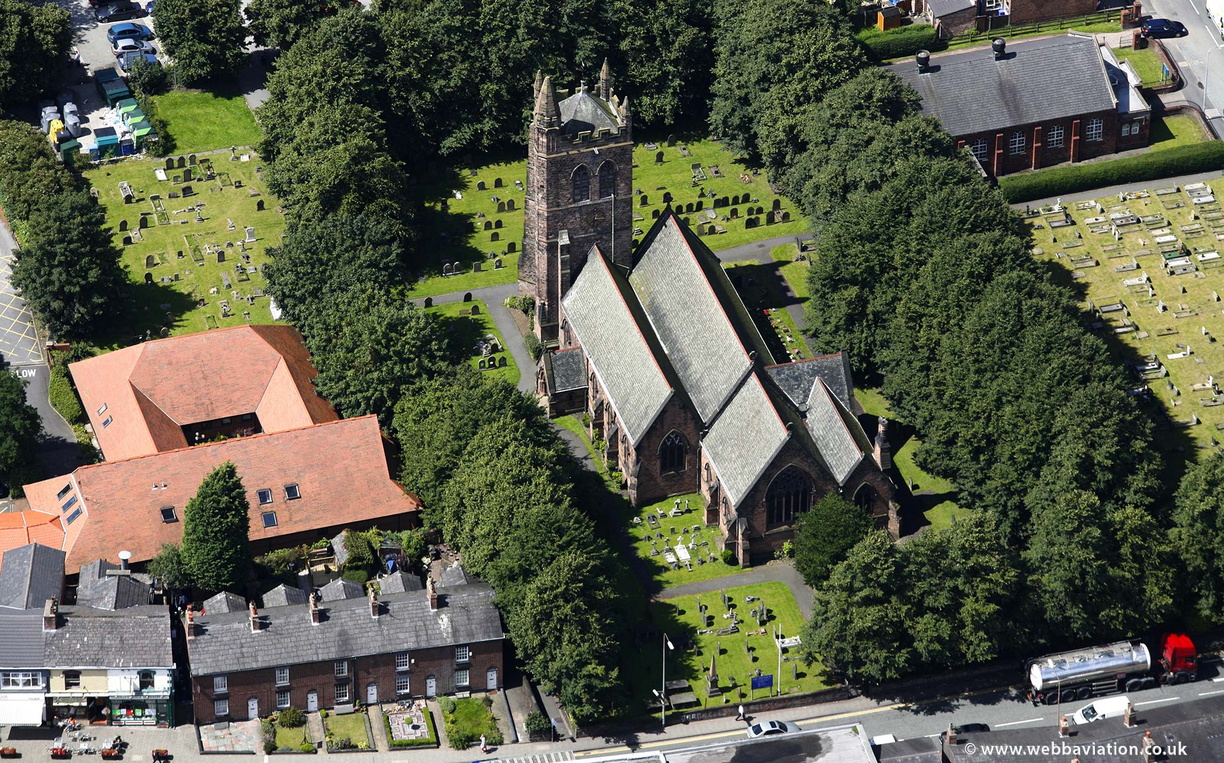  St Thomas's Church Warrington from the air