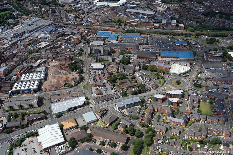  Warrington town centre aerial photograph