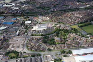  Warrington town centre aerial photograph