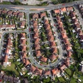  semi-detached houses in Widnes Cheshire  from the air