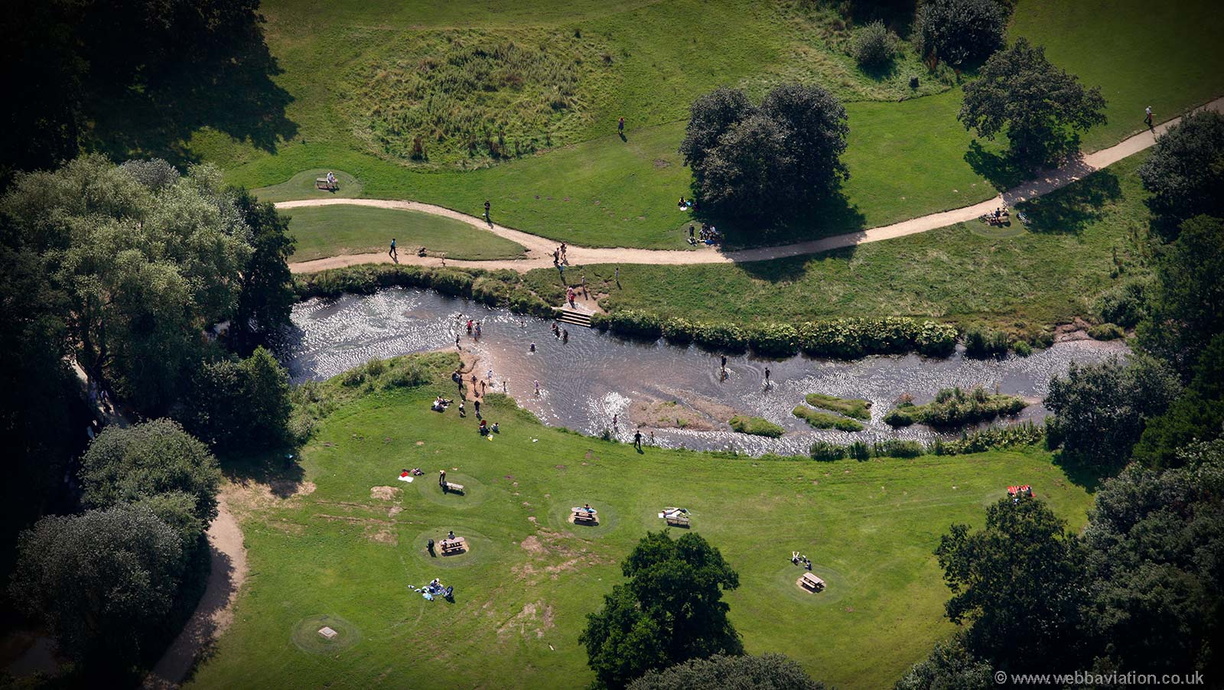 River Bollin Wilmslow  from the air