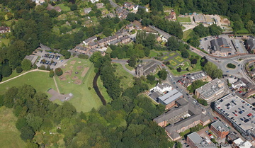 Wilmslow showing the area around St Bartholomew's Church from the air