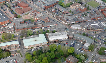 Wilmslow town centre from the air