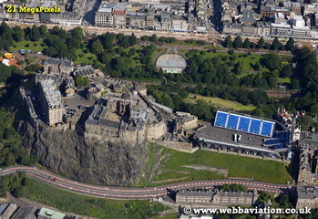 Edinburgh Castle   Edinburgh Scotland  UK aerial photograph