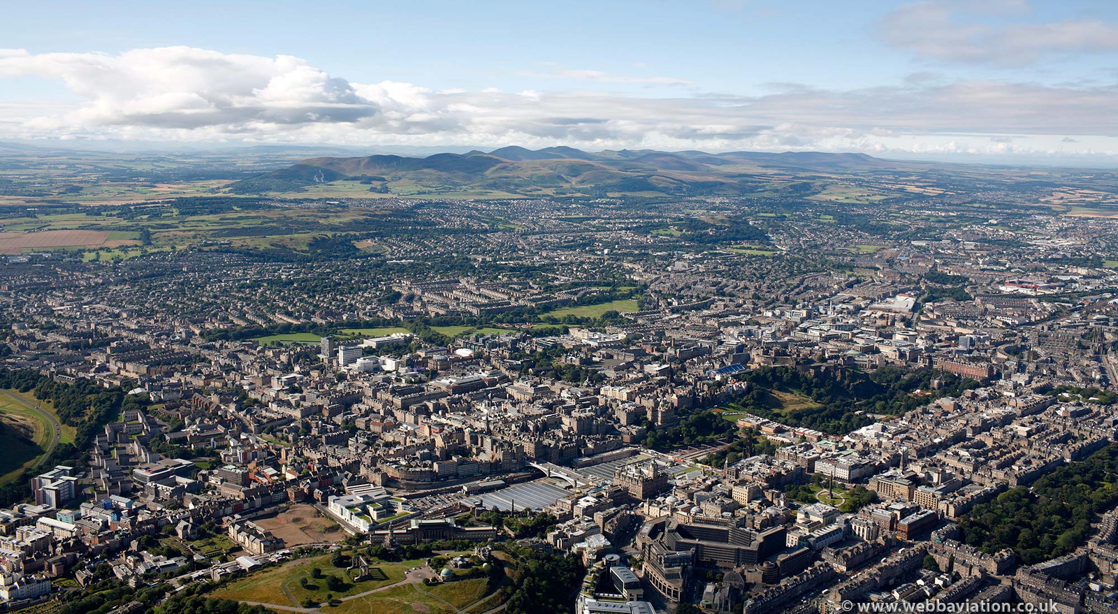 Edinburgh Scotland from the air 