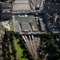 Edinburgh Waverley station  from the air 