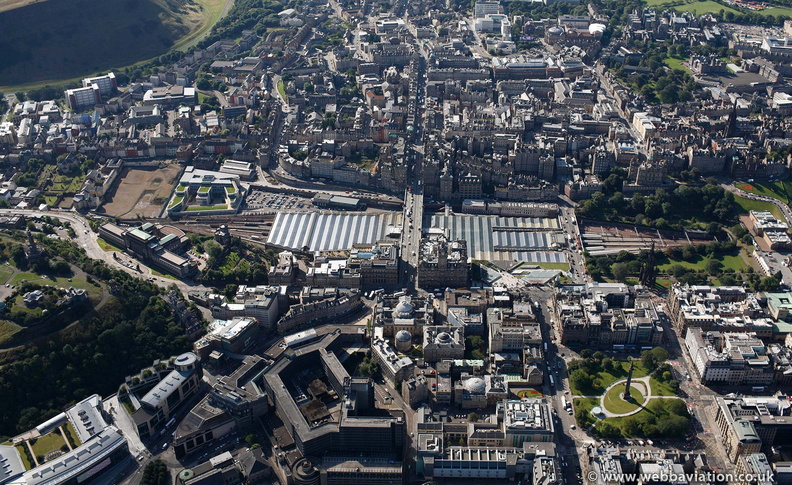 Edinburgh station from the air 