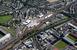 Haymarket TMD Traction Maintenance Depot Edinburgh from the air 